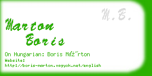 marton boris business card